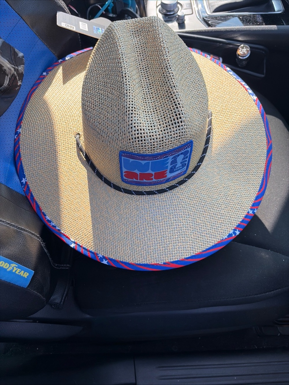 FIFA World Cup 2026 Men's Straw Western Hat with Blue and Red Trim